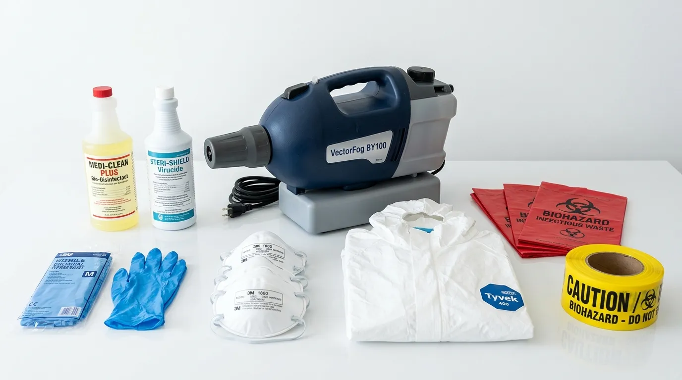 Professional biohazard remediation crew working in Winston-Salem